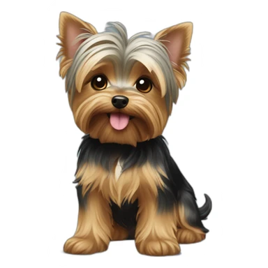 Yorkshire terrier chupando chupete sticker