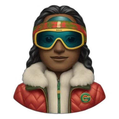 chief wearing gucci ski goggles sticker