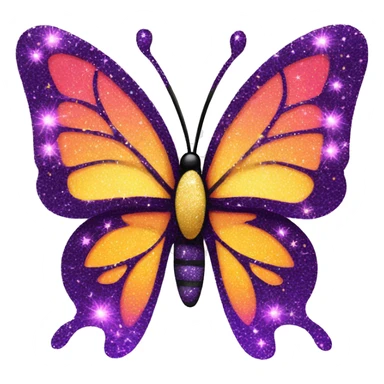y2k glittery sparkly vibrant butterfly  sticker