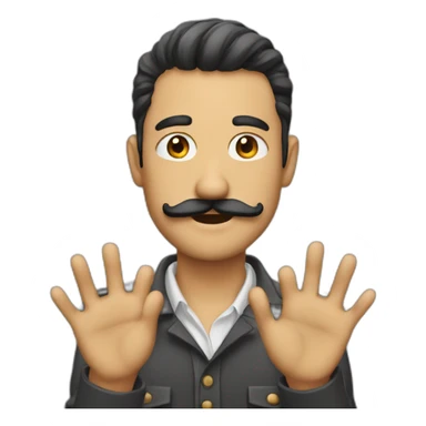 Man_handup_mustache sticker