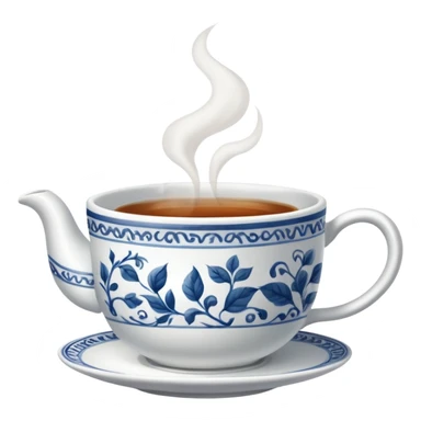 A teacup with hot tea  sticker