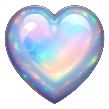 Heart shaped opal gem with galactic things  sticker