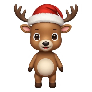 reindeer baby  cute, full body christmass cap sticker