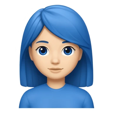 Memoji cabello azul grosera sticker