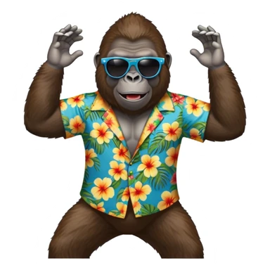Gorilla dancing with a summer outfit  sticker
