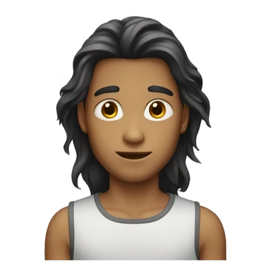 Boy long hair sticker