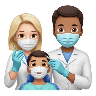 Dentist with patient sticker