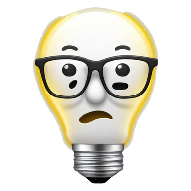 light bulb snowman with glasses sticker