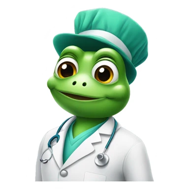 Cute frog doctor  sticker