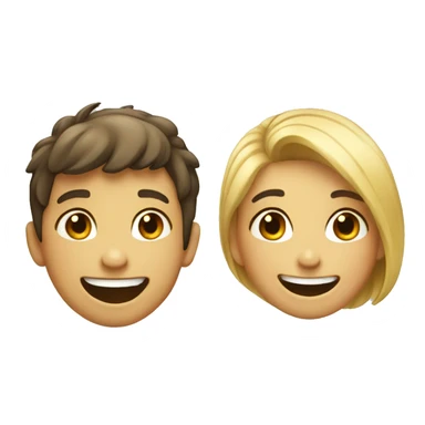 boy and girl laughing sticker