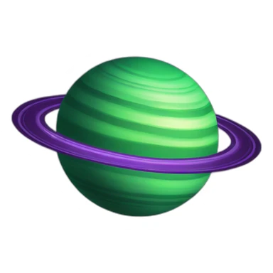 green saturn ,purple rings sticker