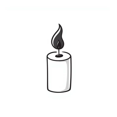 A simple candle with a flame sticker