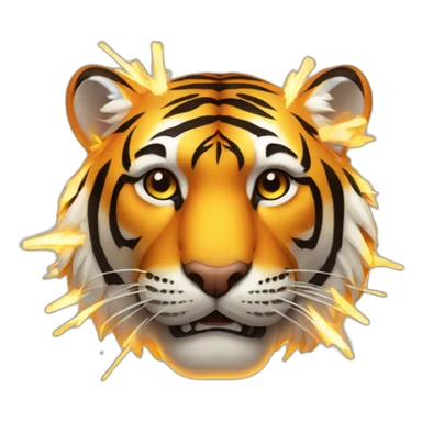 Tiger head with sparks sticker