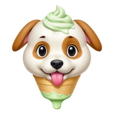Dog eating frozen yogurt  sticker