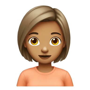 Annoying teen girl with salmon color tshirt sticker