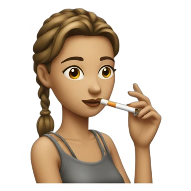 Girl  smoking cigarette sticker