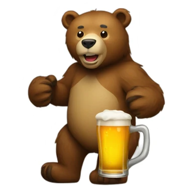 Beer on a bear sticker