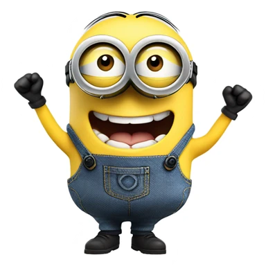 Minion grinning hard sticker