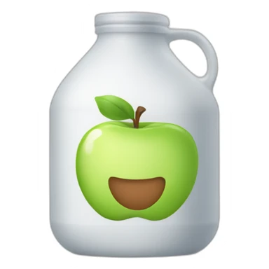 Store plastic Milk jug apple emoji style sticker