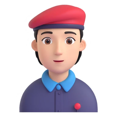 an effeminate, eccentric young man wearing a beret sticker