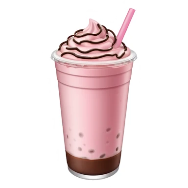 Light pink Dunkin refresher with chocolate cold foam  sticker