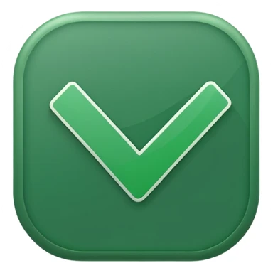 flat check mark symbol in green sticker