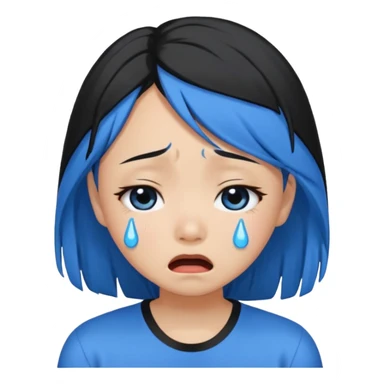 Asian girl crying more like this 😭 make the tears blue make the hair black sticker