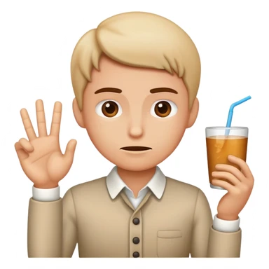 Make an emoji of a person or animal that’s politely making a “no thanks” gesture like refusing a food or drink or something. Make sure the emoji includes both body and hand and not just hand sticker