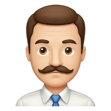 male portrait with mustache sticker
