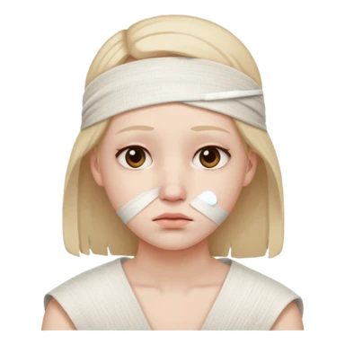 sad face with a bandage sticker