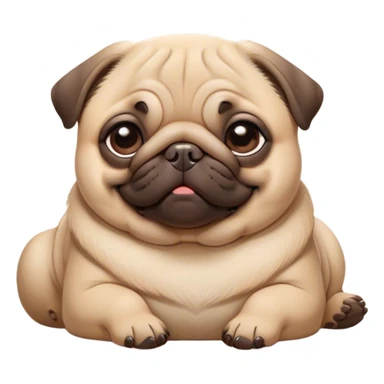 Cinematic Meme-Worthy Chubby Sleeping Fawn Pug Portrait Emoji, Head resting peacefully with a contented smile, showcasing a delightfully chubby build and a luxuriously soft fawn coat, eyes shut in a serene nap, Simplified yet hilariously adorable features, highly detailed, glowing with a soft, drowsy light, high shine, relaxed and utterly lovable, stylized with an air of playful laziness, bright and heartwarming, soft glowing outline, capturing the essence of a comically sleepy companion, so meme-worthy it feels like it could instantly become the next viral sensation of adorable slumber! sticker