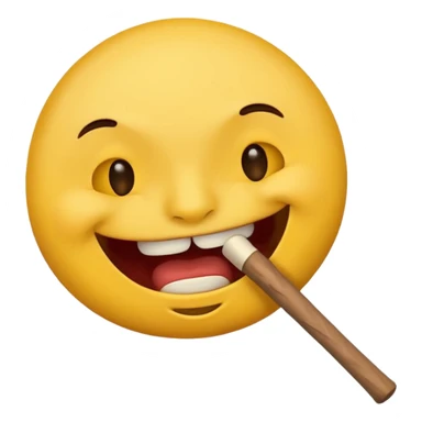 A round face emoji biting another emoji in the head with a stick  sticker