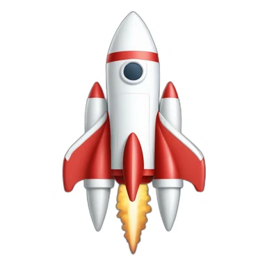 simple red and white rocketship sticker