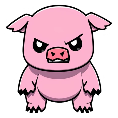 angry Minecraft baby Piglin sticker