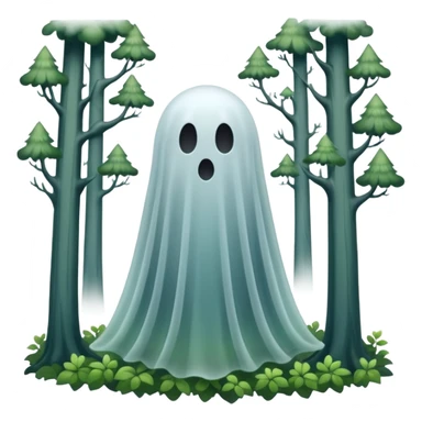 ghost floating through forest sticker
