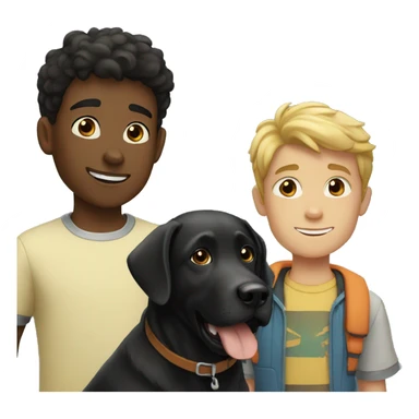 Bonde boy and black labrador sticker