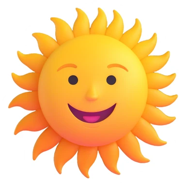 smiling sun sticker