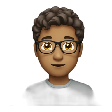 white pakistani boy with glasses brown hair sticker