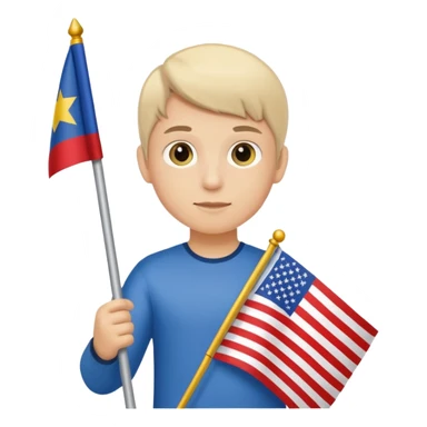 Flag holder kid sticker