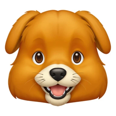 Orange dog with yellow mouth sticker