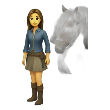 Une fille qui tombe à cheval dans une rivière sticker