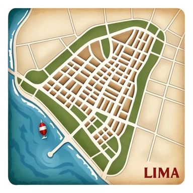 Generate a correctly Lima Peru map sticker