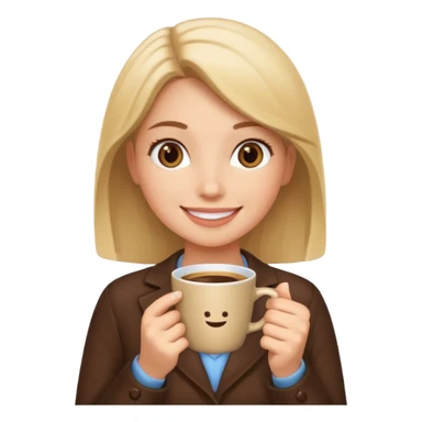 HR girl with a coffee cup emoji sticker