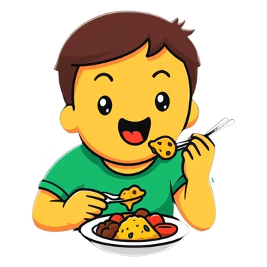 person moaning with pleasure while eating amazing food sticker