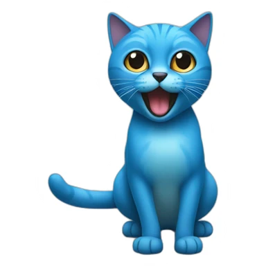chat bleu debout sticker