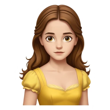 emma watson long hair as belle Cinematic Realistic sticker