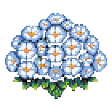 Pixel art cloud made of tiny flower pixels sticker
