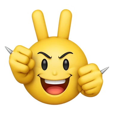 A smiley face with middle fingers sticker