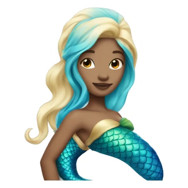 blue tail mermaid with blonde hair sticker
