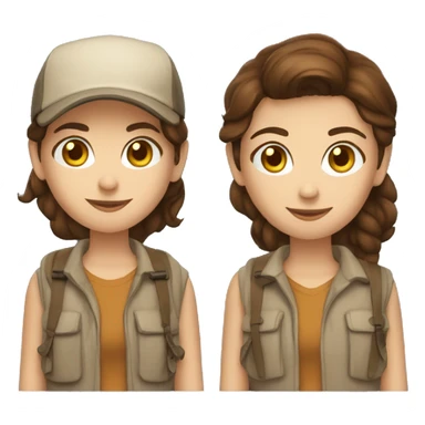brown haired blue eyed librarian as an adventurer and camper sticker
